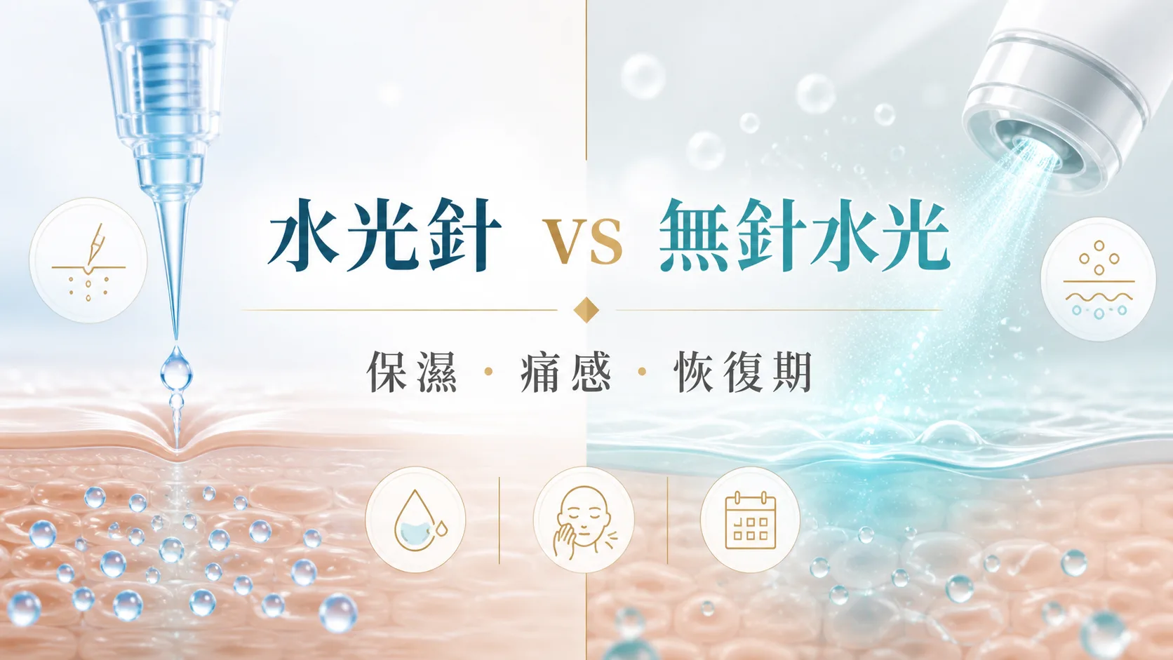 水光針和無針水光保濕痛感恢復期比較封面